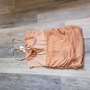 OH POLLY CORSET FINE MESH RUCHED DRESS